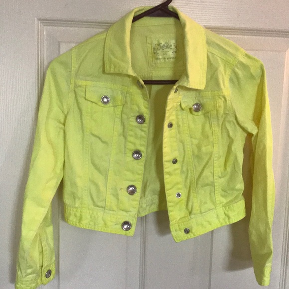 yellow denim jacket girls